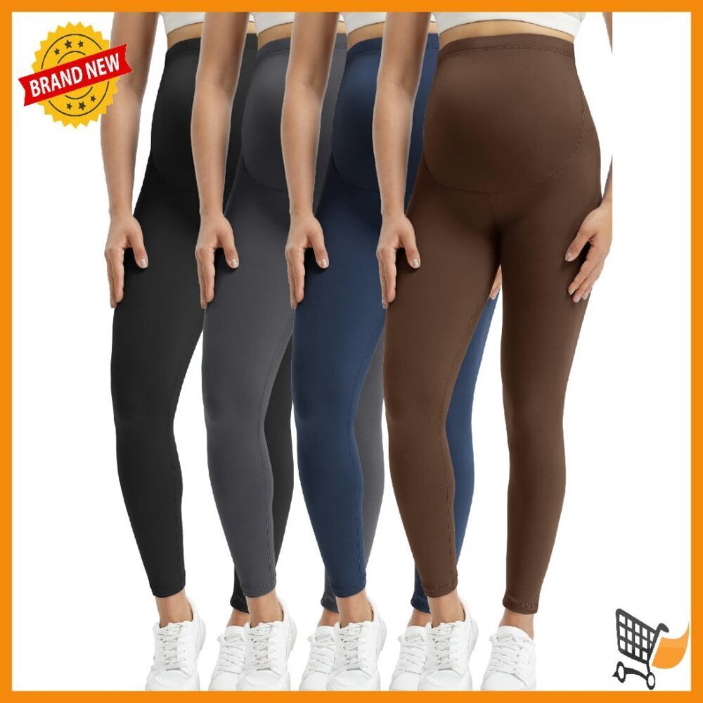 Silky Soft Maternity Leggings 4-Pack High Waist Yoga Pants